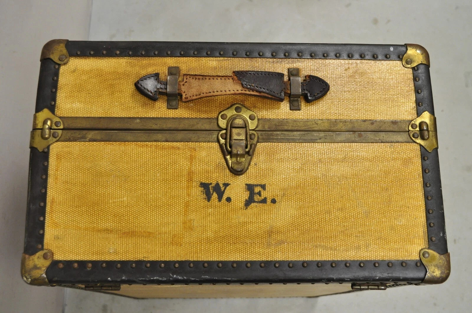 Antique Overland Trunk Wardrobe Fitted Steamer Trunk Hard Luggage Closet