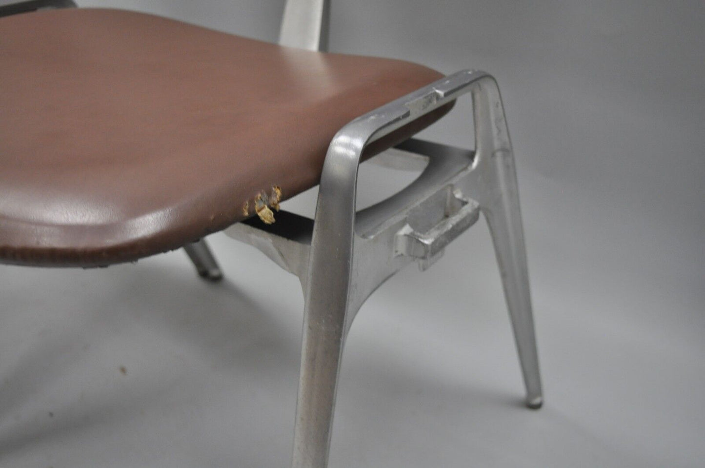 Mid Century Modern Cast Aluminum Stacking Side Chairs by Crucible (A) - a Pair