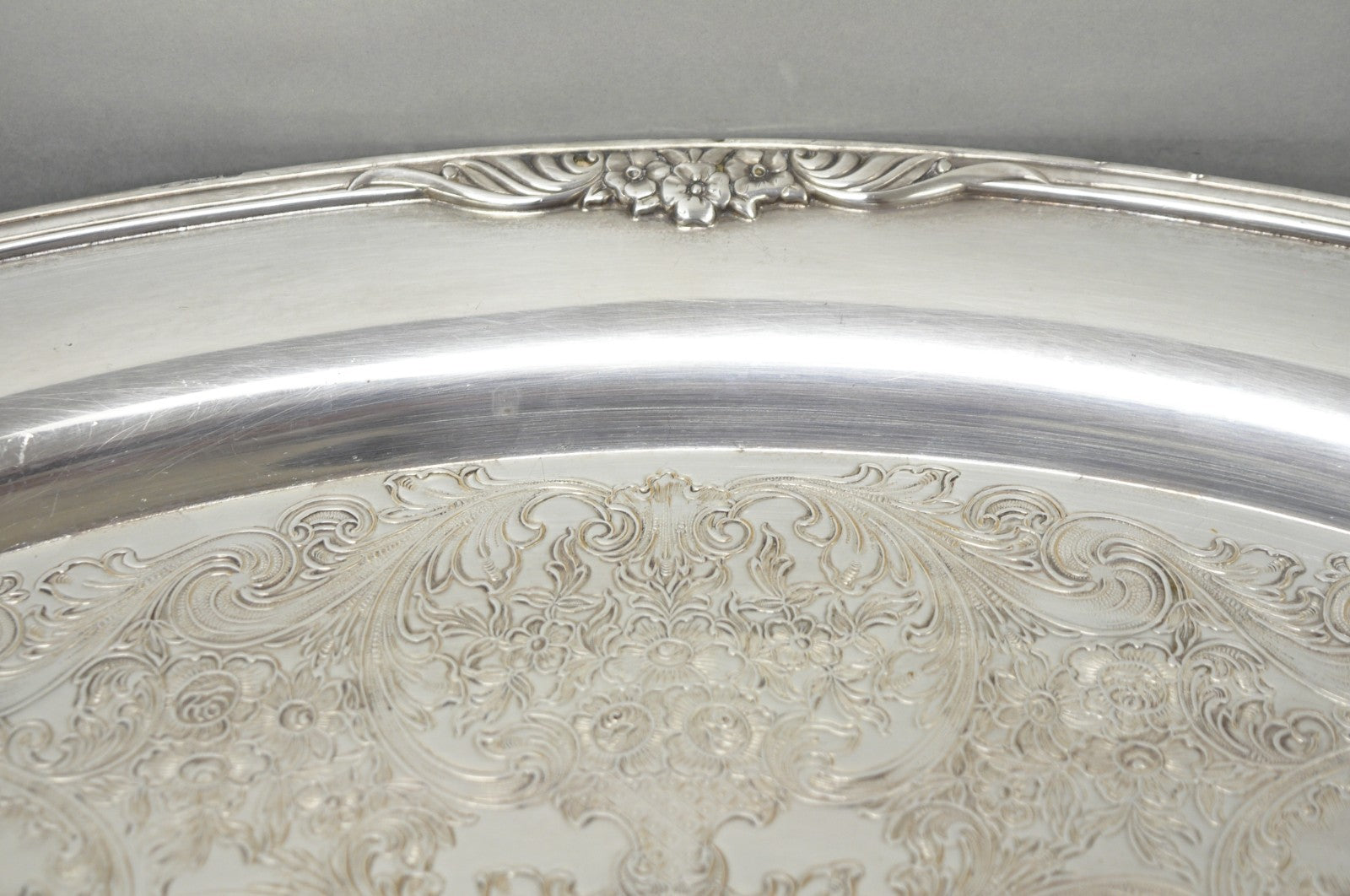 1847 Rogers Bros Eternally Yours Silver Plated Oval Serving Platter Butlers Tray