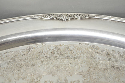 1847 Rogers Bros Eternally Yours Silver Plated Oval Serving Platter Butlers Tray