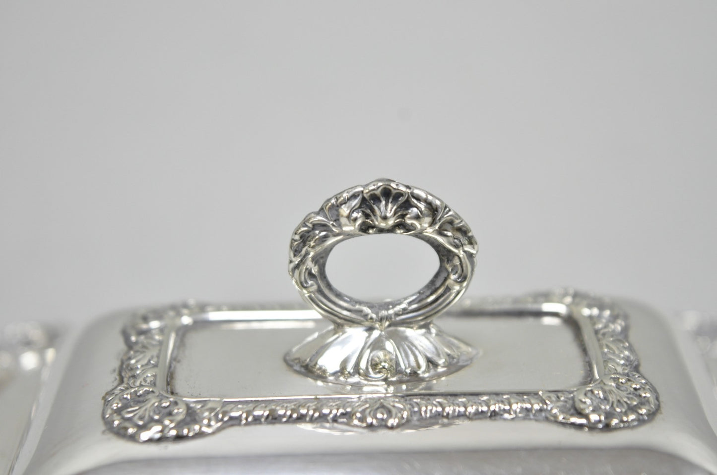Vintage Miniature Sheffield England Silver Plated Covered Serving Dish Platter