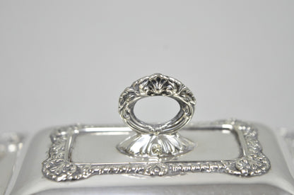 Vintage Miniature Sheffield England Silver Plated Covered Serving Dish Platter
