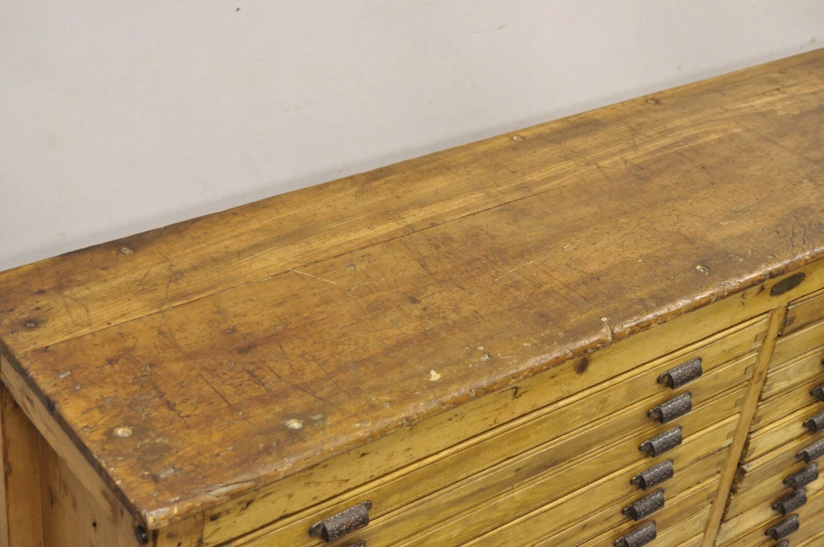 Fred K. Ullmer London Double 32 Drawer Map Makers Flat File Printers Cabinet