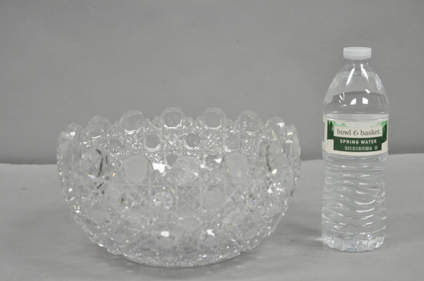 Antique Brilliant Cut Glass Victorian Saw Tooth Heavy 10" Candy Fruit Bowl