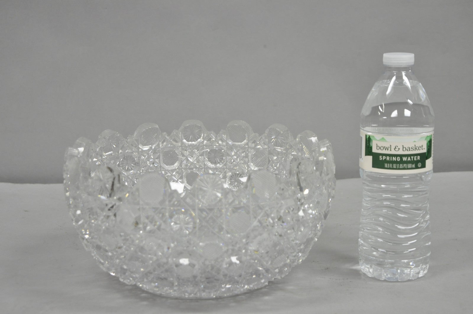 Antique Brilliant Cut Glass Victorian Saw Tooth Heavy 10" Candy Fruit Bowl