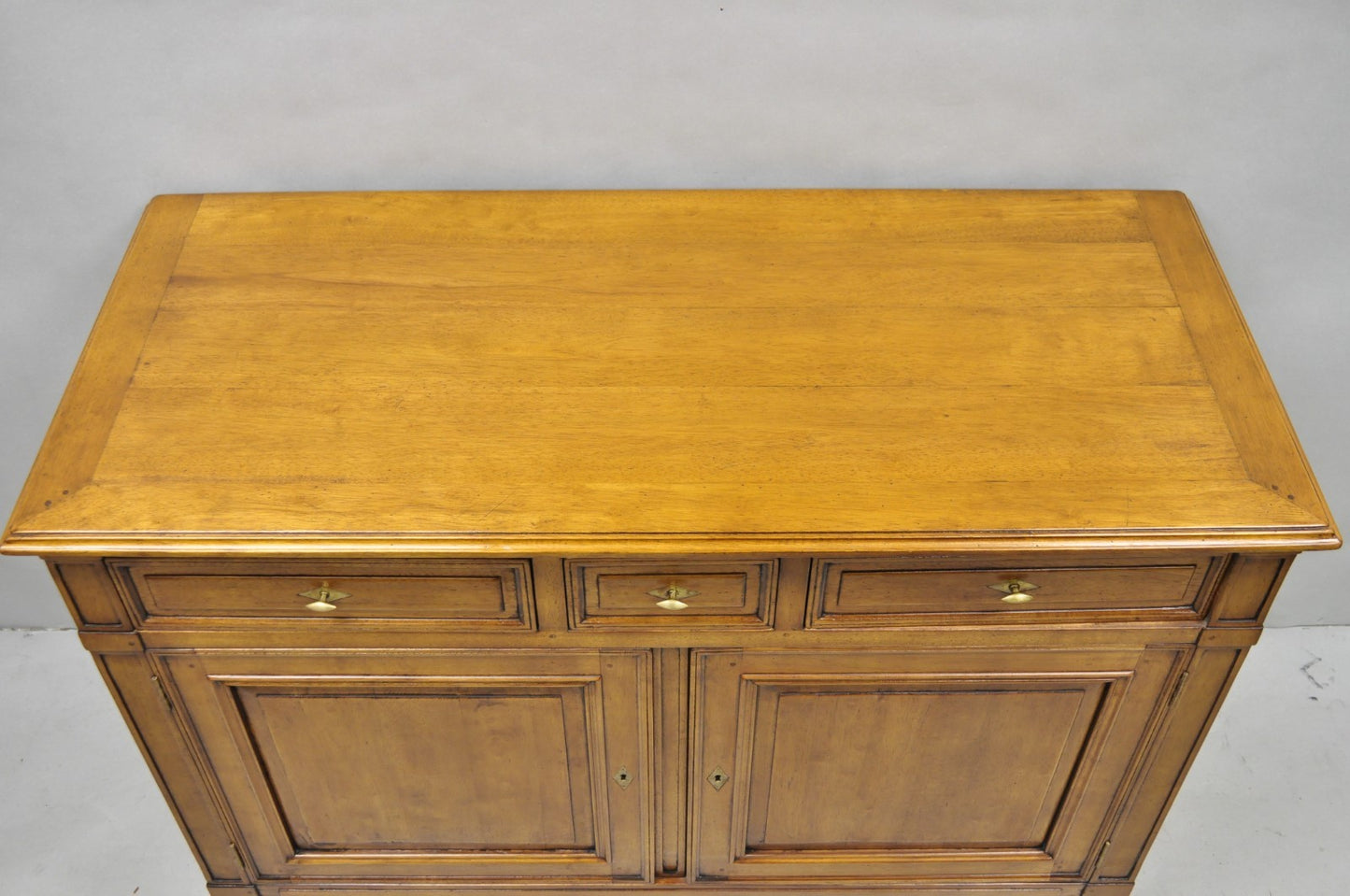 Vintage French Country Cherry Wood Server Buffet Sideboard Cabinet by MNdB