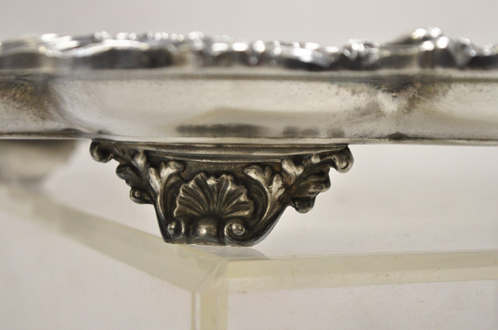 Vintage Loveland Rose Victorian Silver Plated Twin Handle Serving Platter Tray