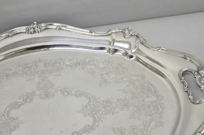 Antique Gorham Silver Plated Victorian Oval Butlers Serving Platter Bar Tray