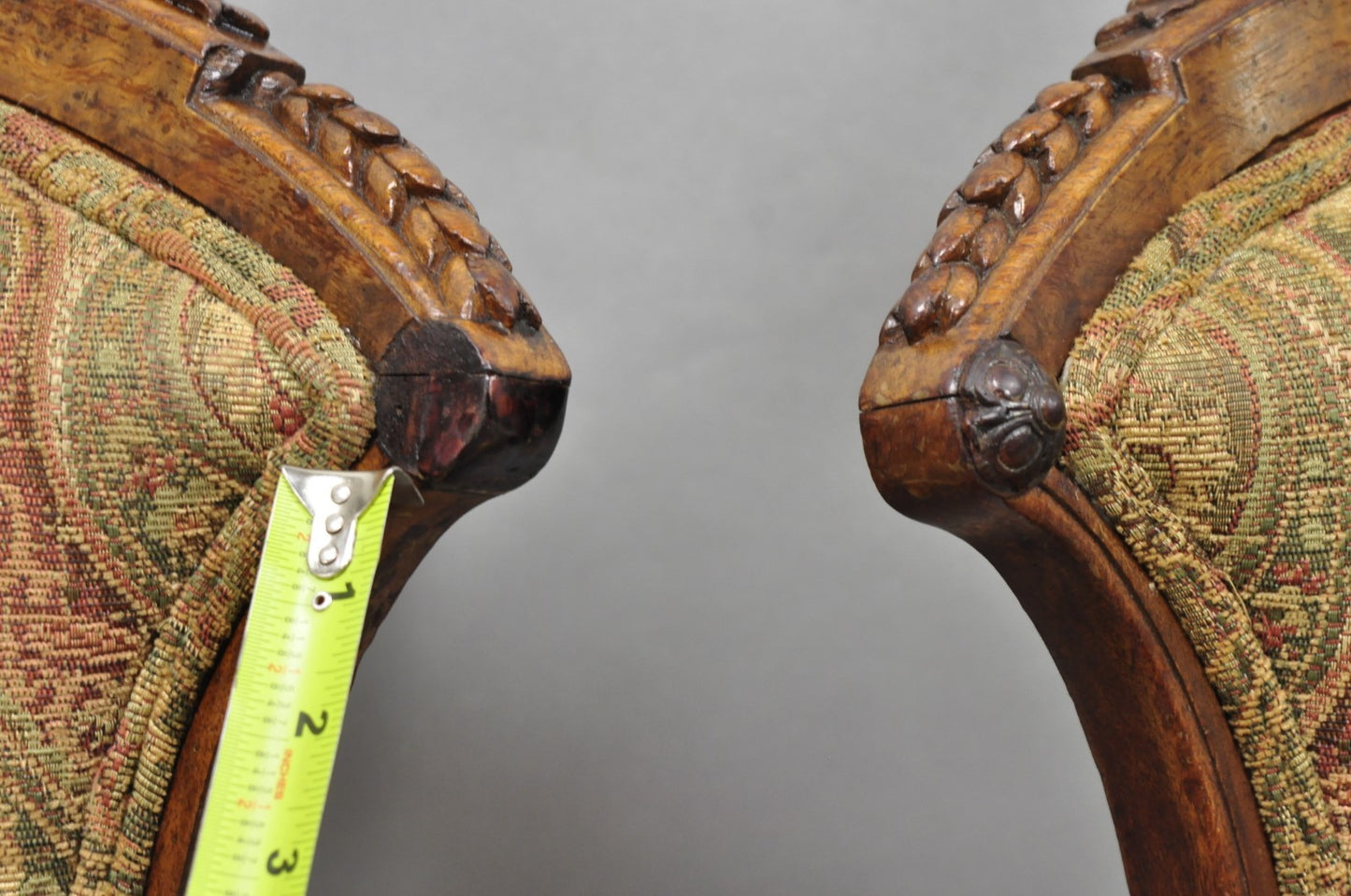 Antique Eastlake Victorian Carved Burl Walnut Parlor Set Sofa & 2 Chairs - 3 Pcs