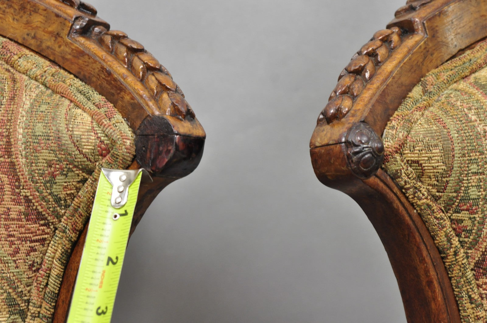 Antique Eastlake Victorian Carved Burl Walnut Parlor Set Sofa & 2 Chairs - 3 Pcs