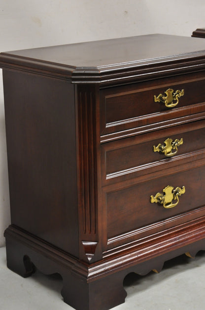 Bassett Furniture Eden House 2 Drawer Cherry Nightstand Bedside Table - a Pair