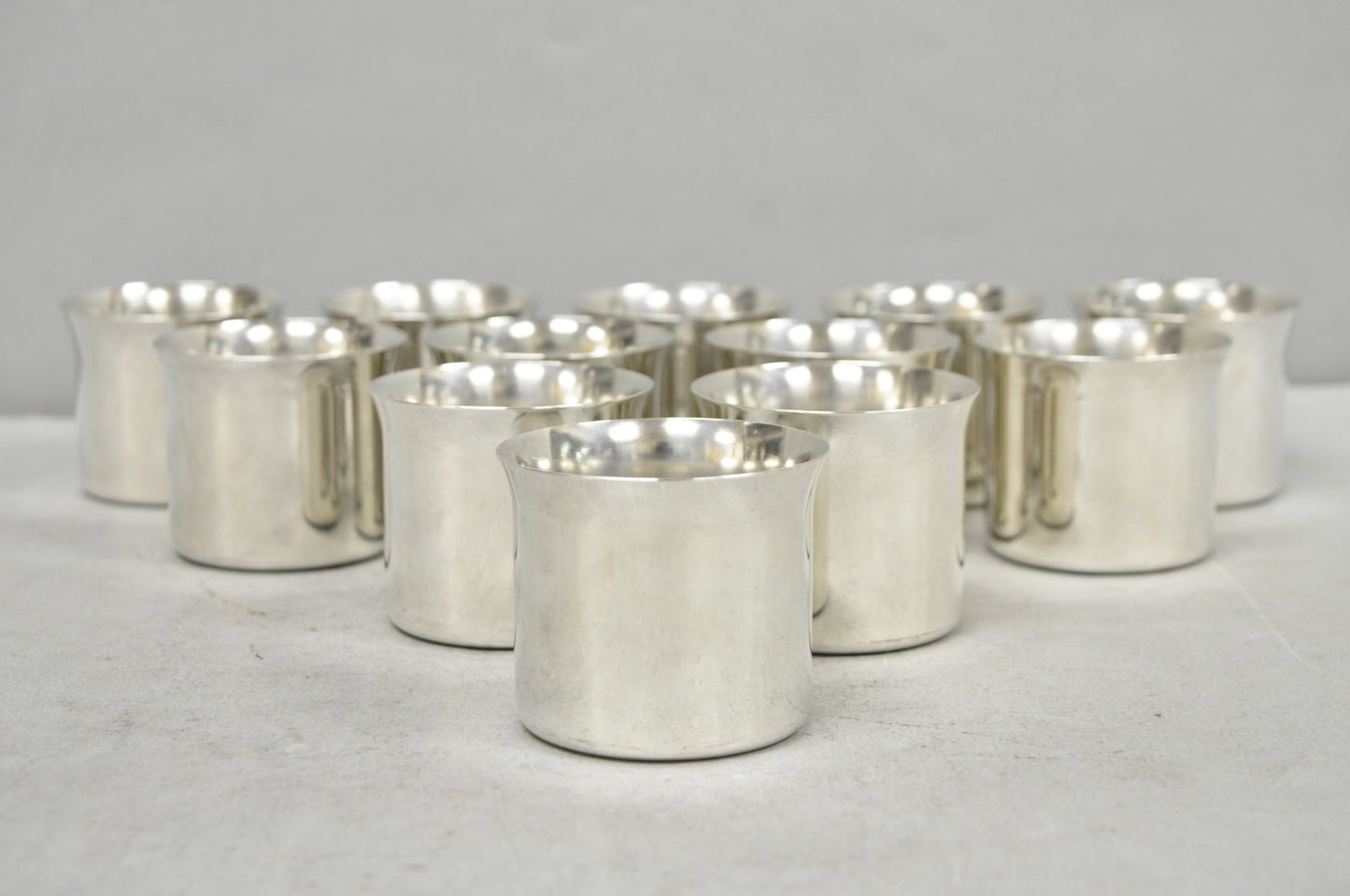 International Silver Mid Century Modern Silver Plated Punch Bowl Cups, Set of 12