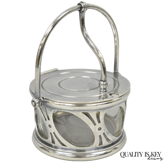 Broggi Classica Collection Silver Plated Hinged Grated Cheese Glass Sugar Bowl