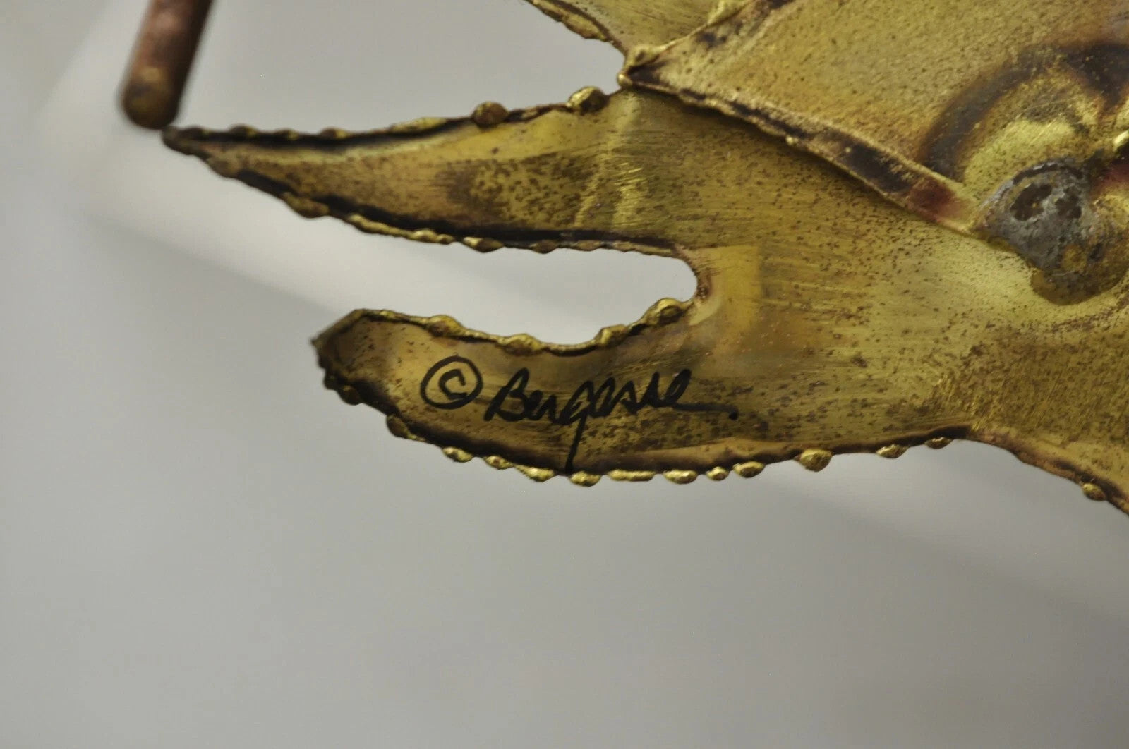 Vintage Bergasse Mid Century Modern Brass Metal "School of Fish" Wall Sculpture