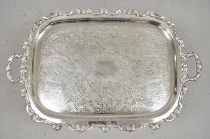 Vintage EPCA Old English by Poole 5032 Silver Plated Ornate Serving Platter Tray
