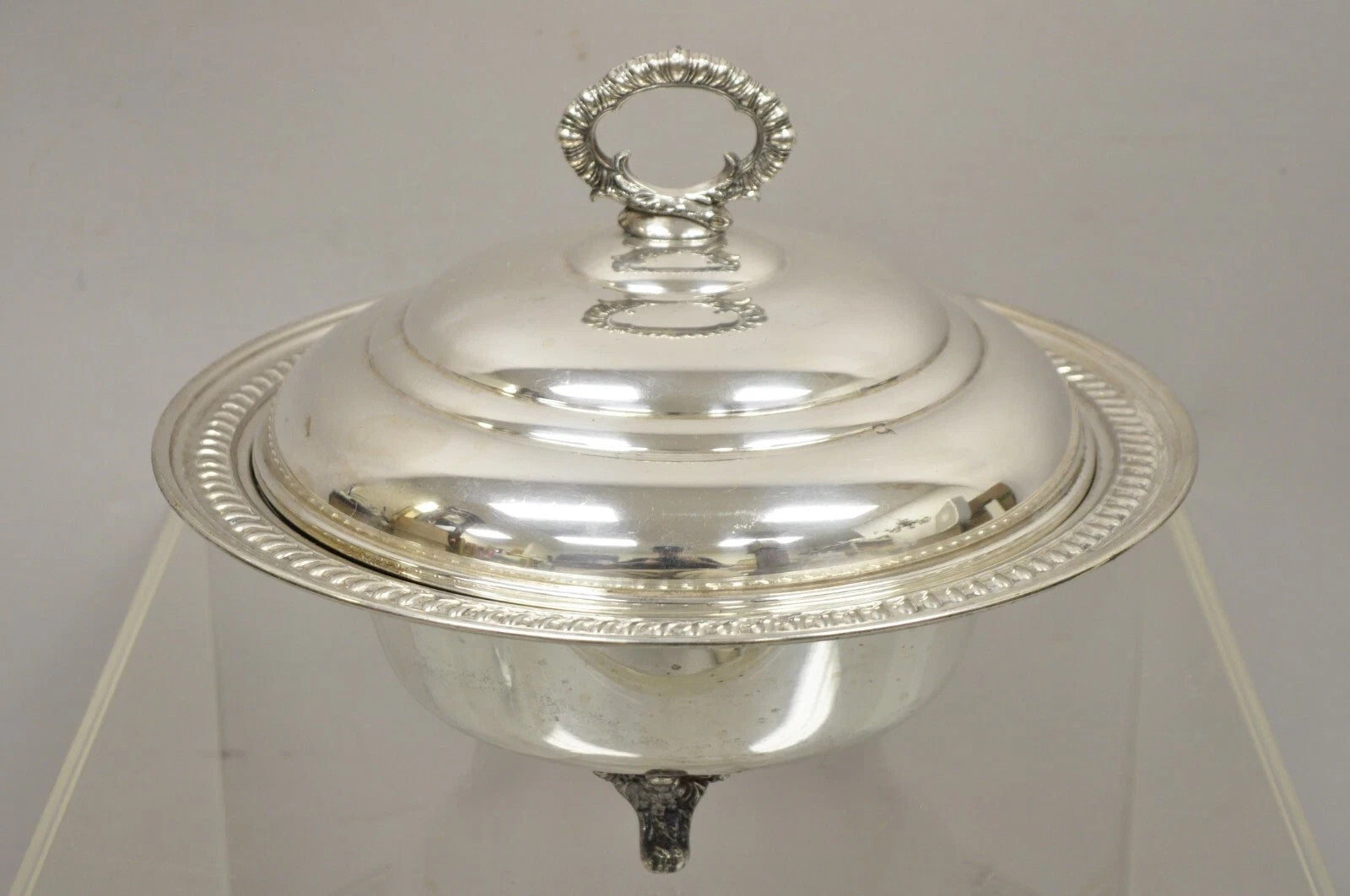 Vintage Victorian Silver Plated Covered Vegetable Serving Dish Platter Bowl