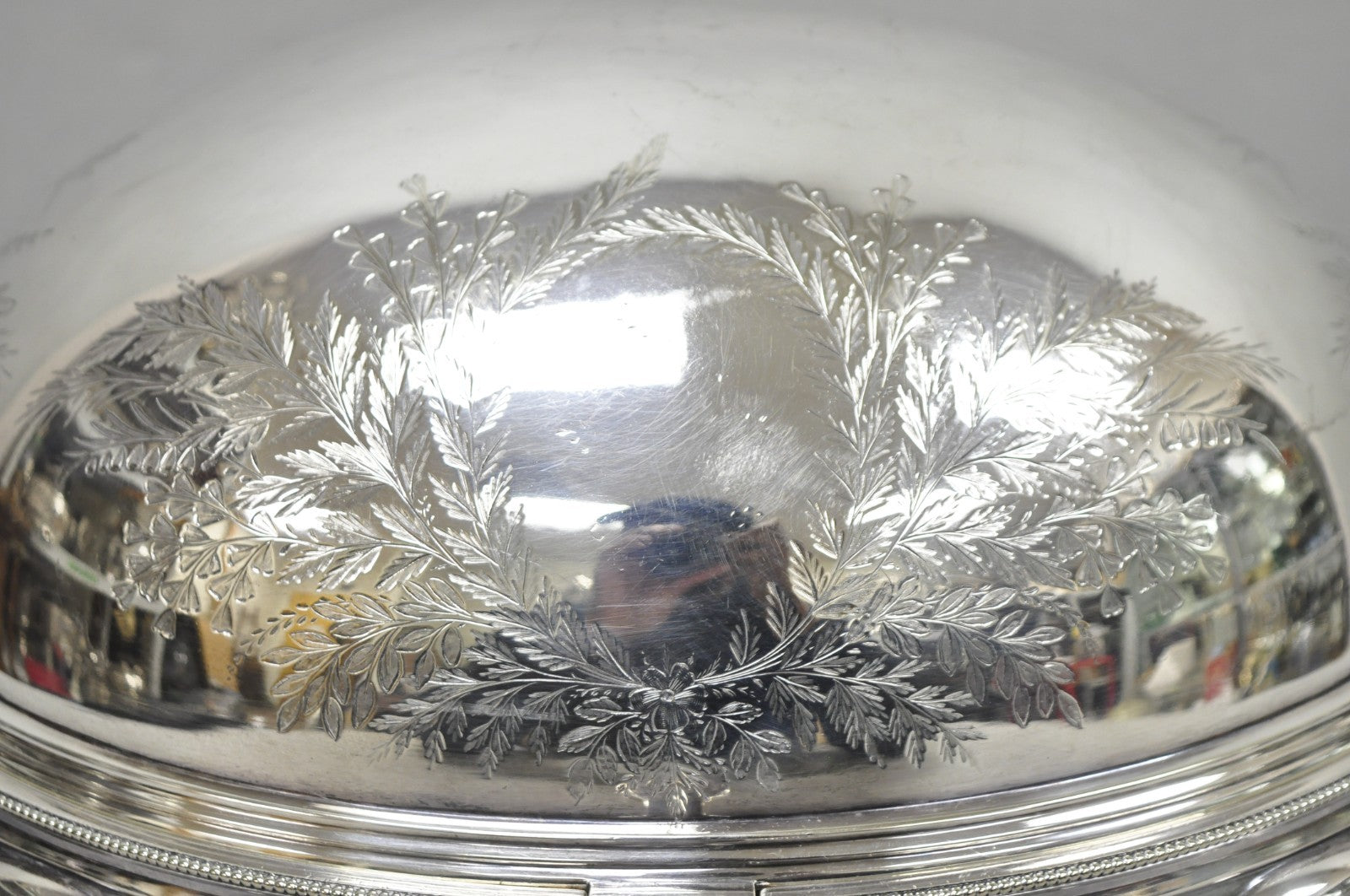 Antique Elkington & Co English Silver Plated Chafing Dish Revolving Dome Warmer