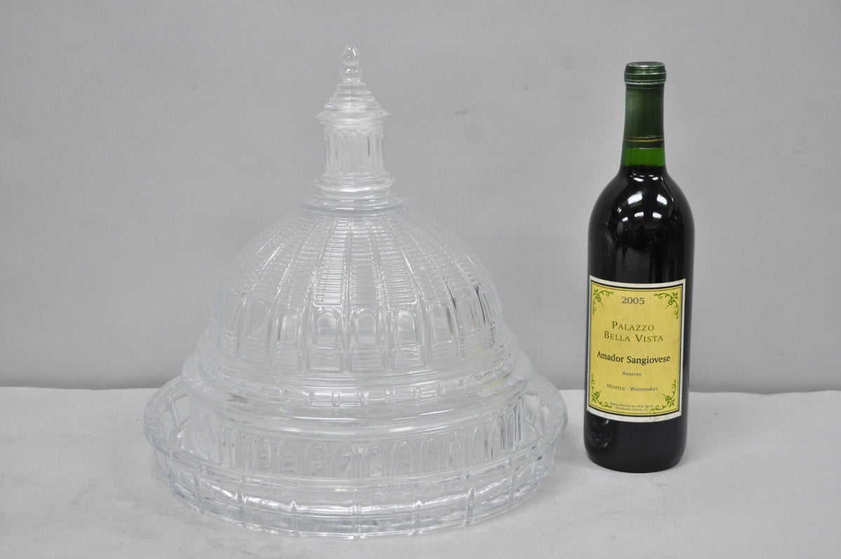 Shannon Design of Ireland Round Clear Cut Crystal Capitol Dome Cake Plate Stand