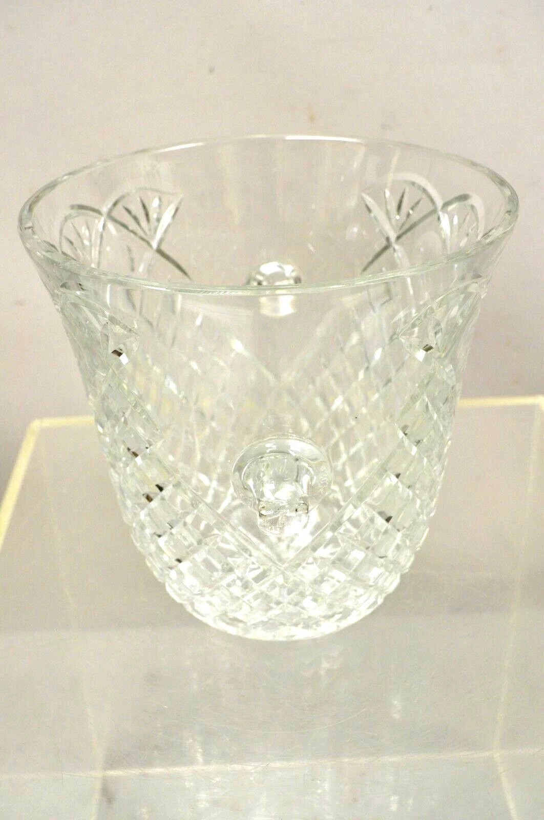 Vintage "1997 Ben Miller Memorial Winner" Diamond Cut Crystal Glass Ice Bucket