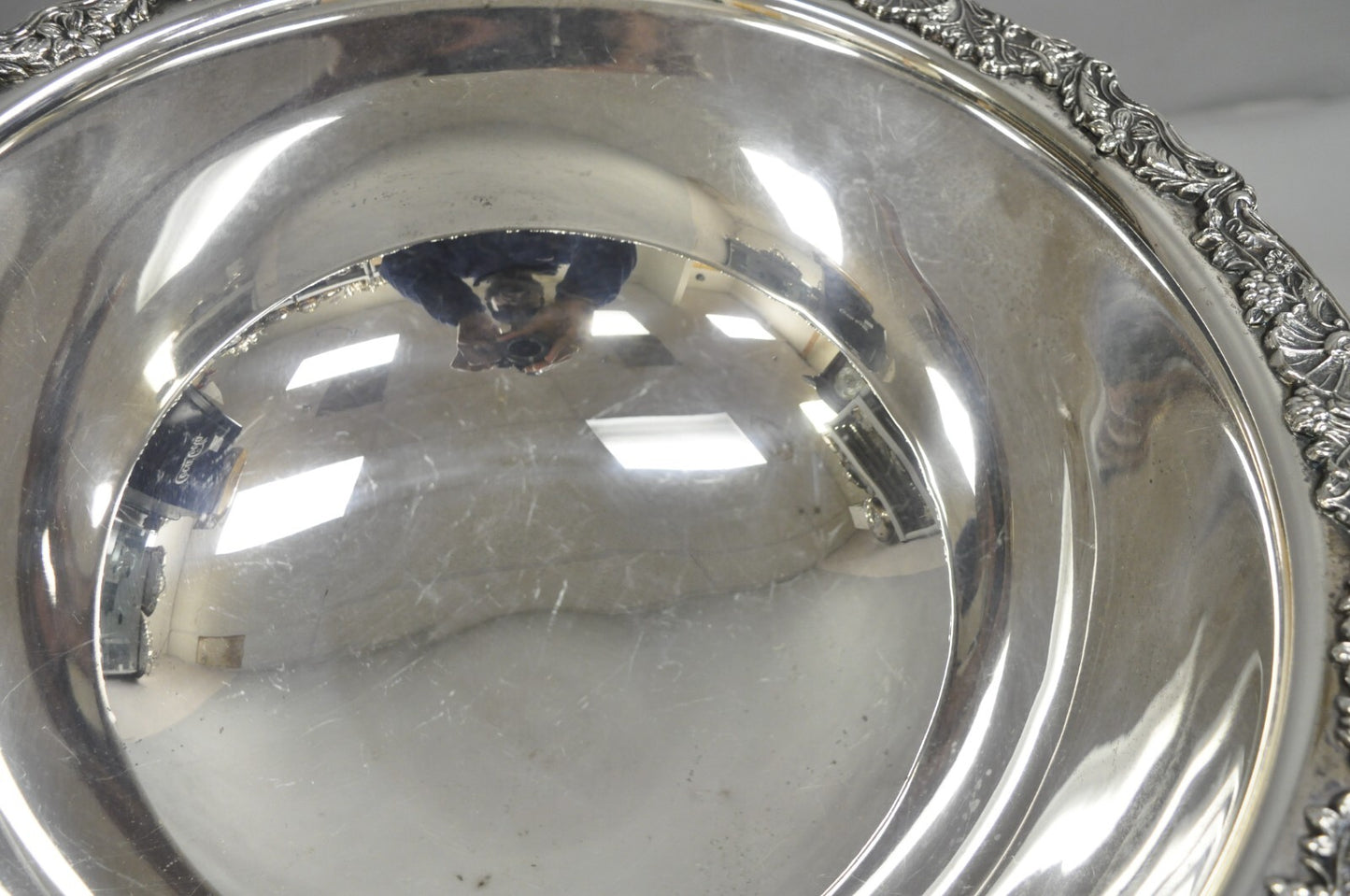 Vintage FB Rogers Silver Plated Victorian Style Punch Bowl Set w/ 10 Cups
