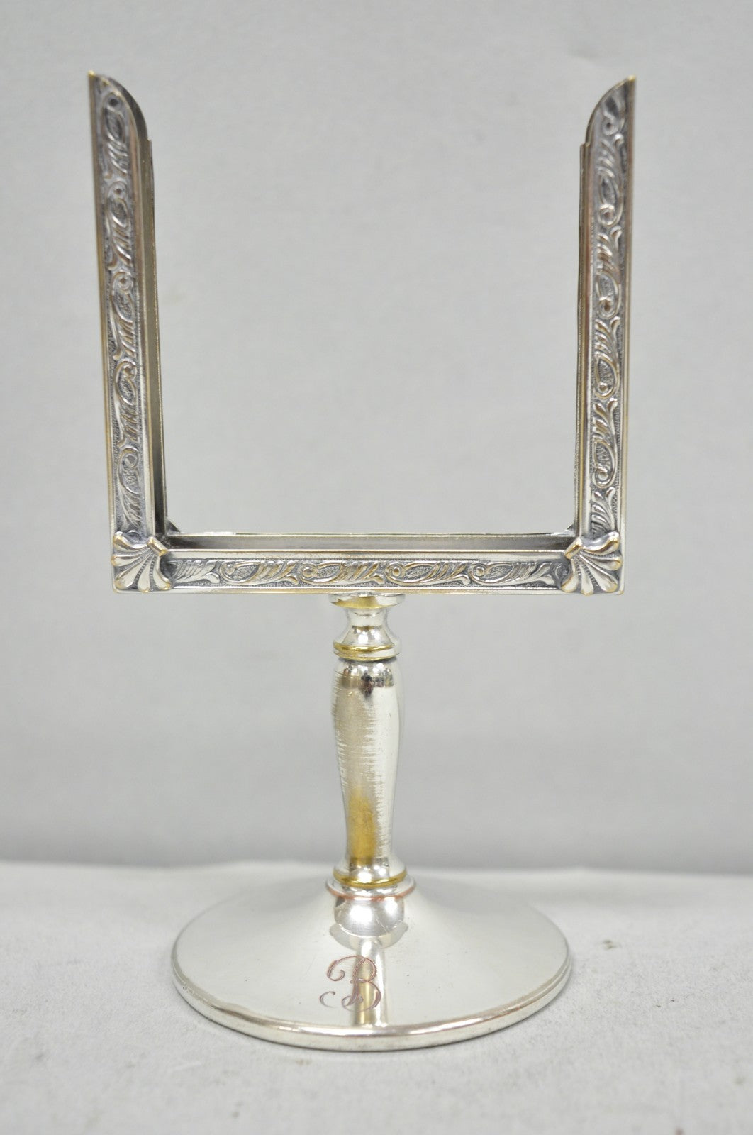 Vintage Charles S Beller Silver Plated Cigarette Holder Picture Frame w "B" Mono