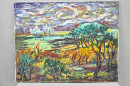 Vintage Samuel Heller " Forrest Landscape" Oil on Canvas Painting