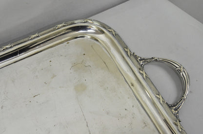 Antique Waring & Gillow English Edwardian Lrg Silver Plated Serving Platter Tray