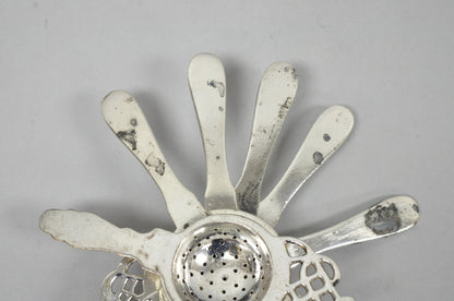 Antique D.W. Haber & Son NY Silver Plated Victorian Tea Strainer - Set of 6