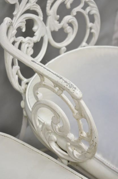 Vintage Art Nouveau Style Trojan Scrolling Cast Aluminum Dining Chairs Set of 4