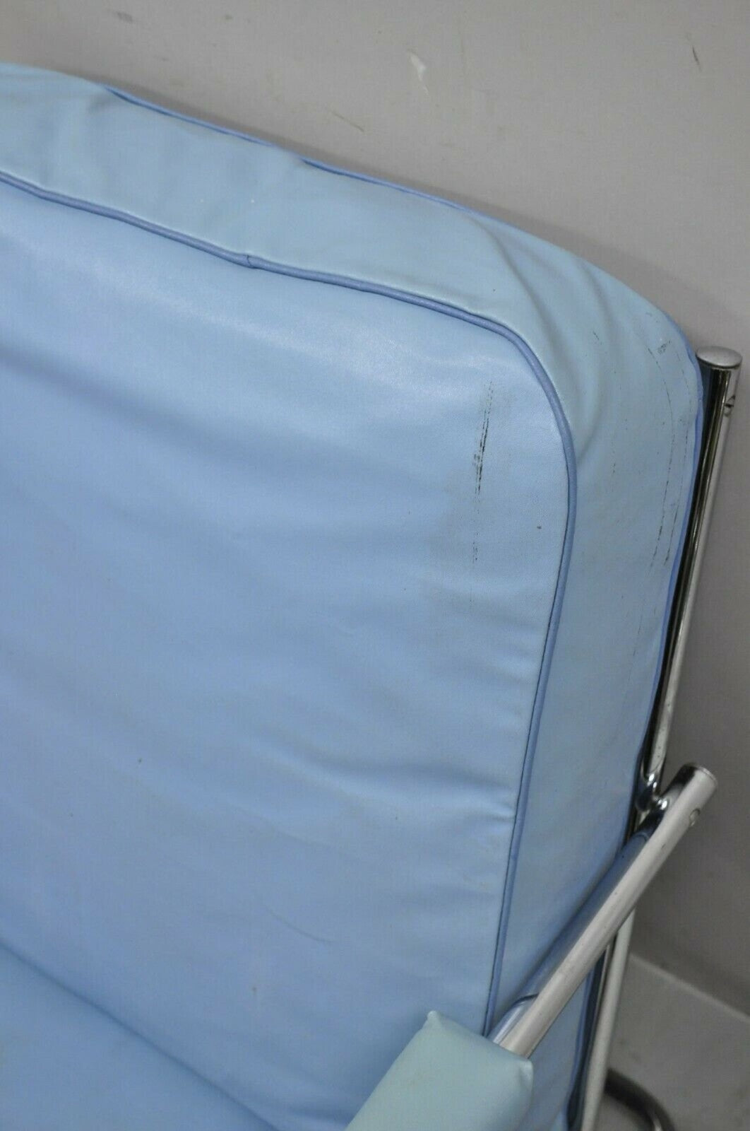 Vintage Gilbert Rohde for Troy Sunshade Art Deco Easy Chair Blue Lounge Chair