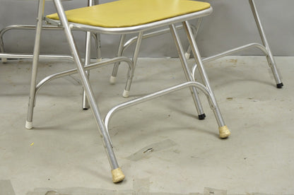 Vintage Mid Century Modern Aluminum Folding Dining Chairs by Airlite - Set of 4