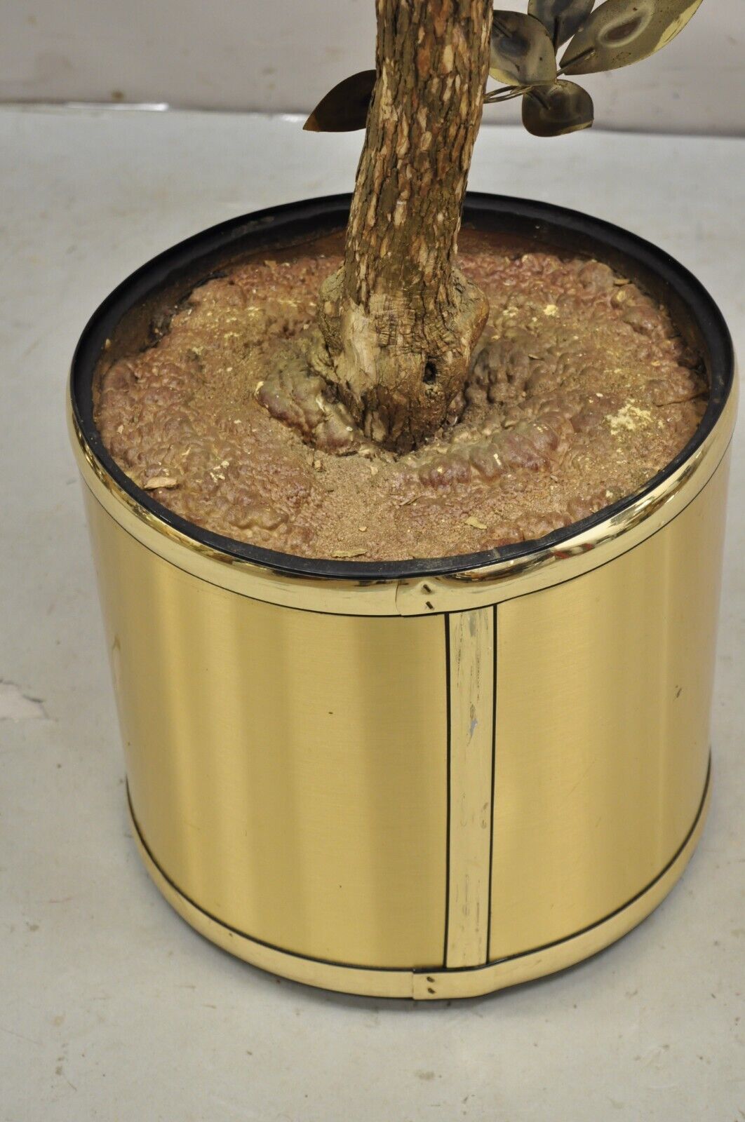 Vintage Mid Century Modern Curtis Jere Style Brutalist Brass Tree Sculpture