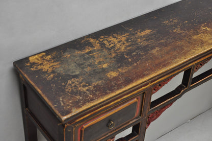 Antique Chinese Carved Hardwood Altar Console Table Sideboard Buffet w/ Drawers