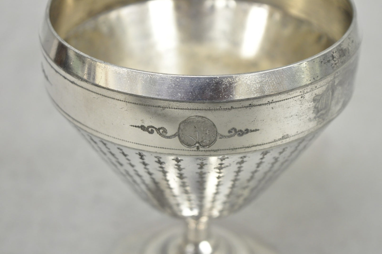Antique Meriden English Victorian Silver Plated Goblet Cup w/ "H" Monogram