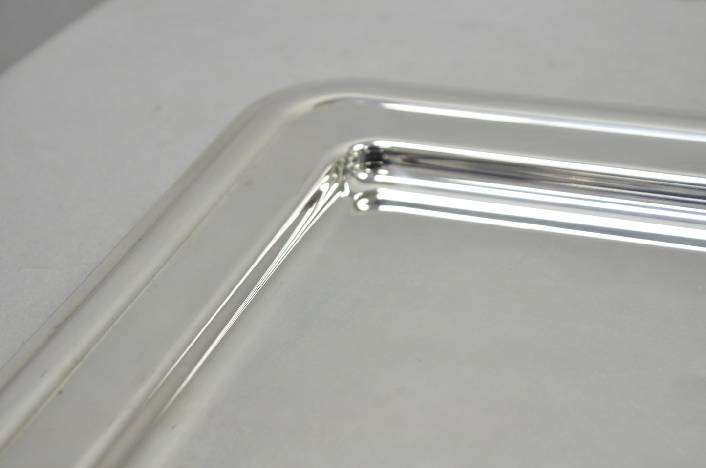 Contemporary Modern Landes Silver Plated 13.5" Square Bar Serving Platter Tray
