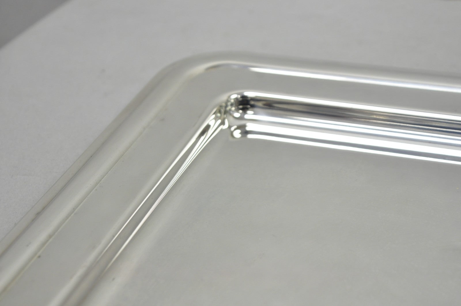 Contemporary Modern Landes Silver Plated 13.5" Square Bar Serving Platter Tray