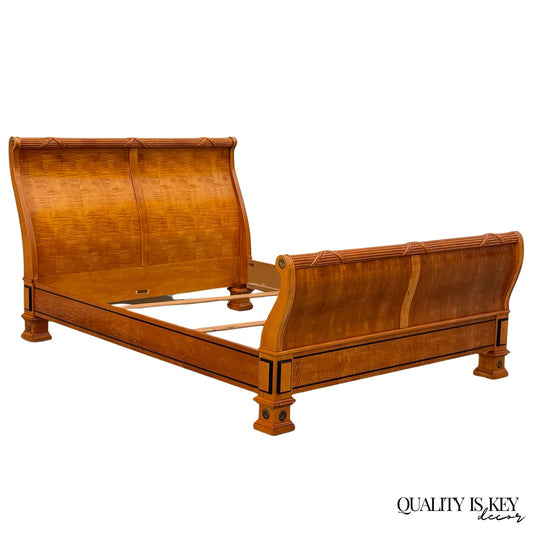 Thomasville Grand Classics Neoclassical Empire Queen Size Maple Wood Sleigh Bed