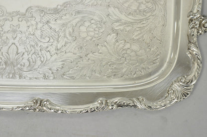 Vintage WM A Rogers Victorian Silver Plated Twin Handle Serving Platter Bar Tray