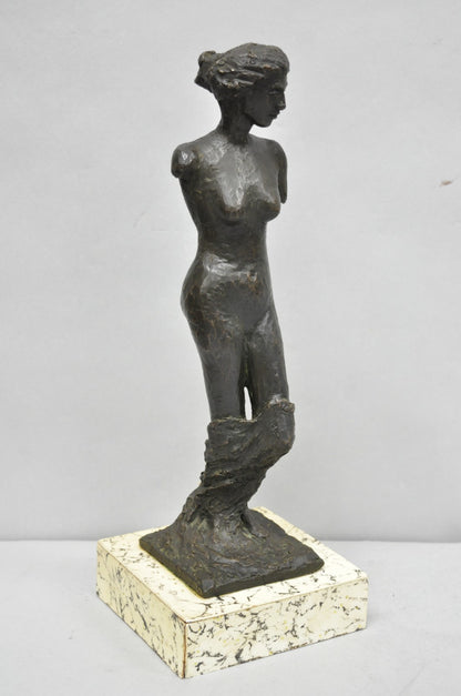 Vintage Mid Century Modern Bronze Nude Woman Sculpture Figure Signed "A RISI"