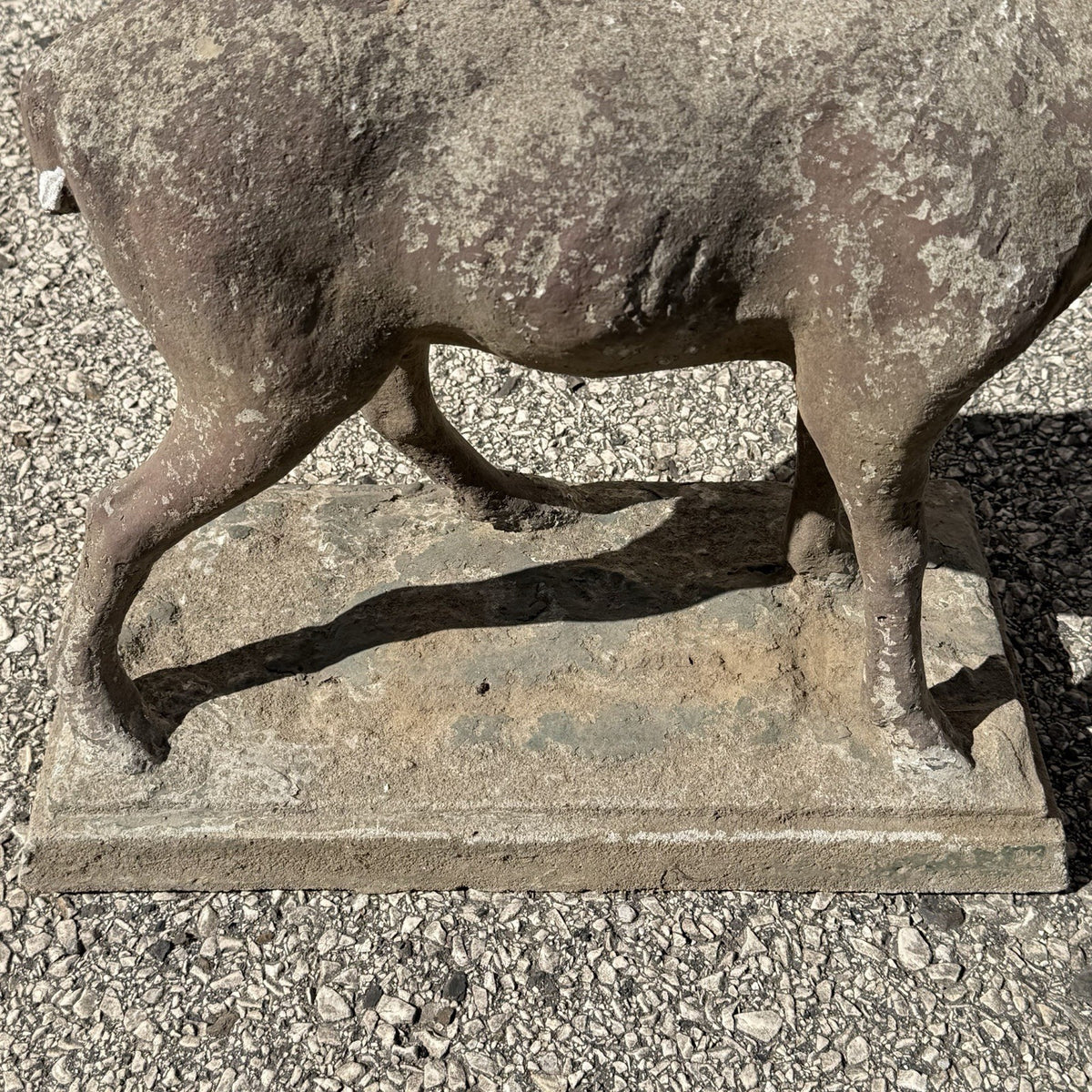 Vintage French Standing Deer Small 19" Cement Concrete Stone Garden Statue