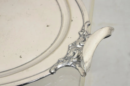 Antique Meriden B Co. Victorian Silver Plated Oval Serving Platter Tray Engraved