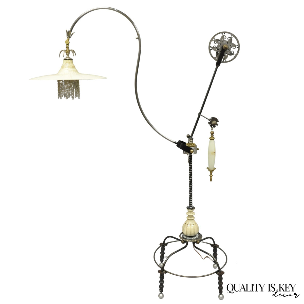 Unique Vintage Retro Steampunk Adjustable Cantilever Pulley Victorian Floor Lamp