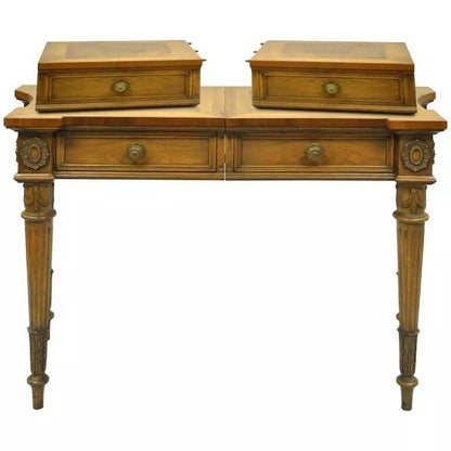 Vintage Karges Walnut French Regency Style Extension Server Console Sofa Table