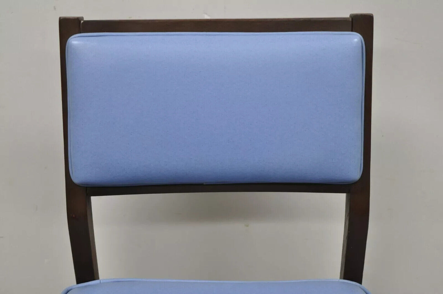 Vintage Mid Century Modern Jens Risom Style Blue Sculpted Dining Chair -Set of 6