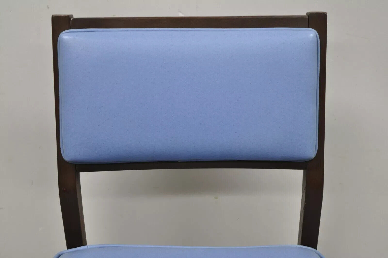 Vintage Mid Century Modern Jens Risom Style Blue Sculpted Dining Chair -Set of 6