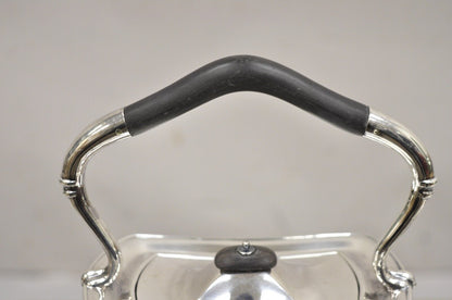Antique HB&H English Edwardian Silver Plated Tilting Tea Kettle Pot On Base
