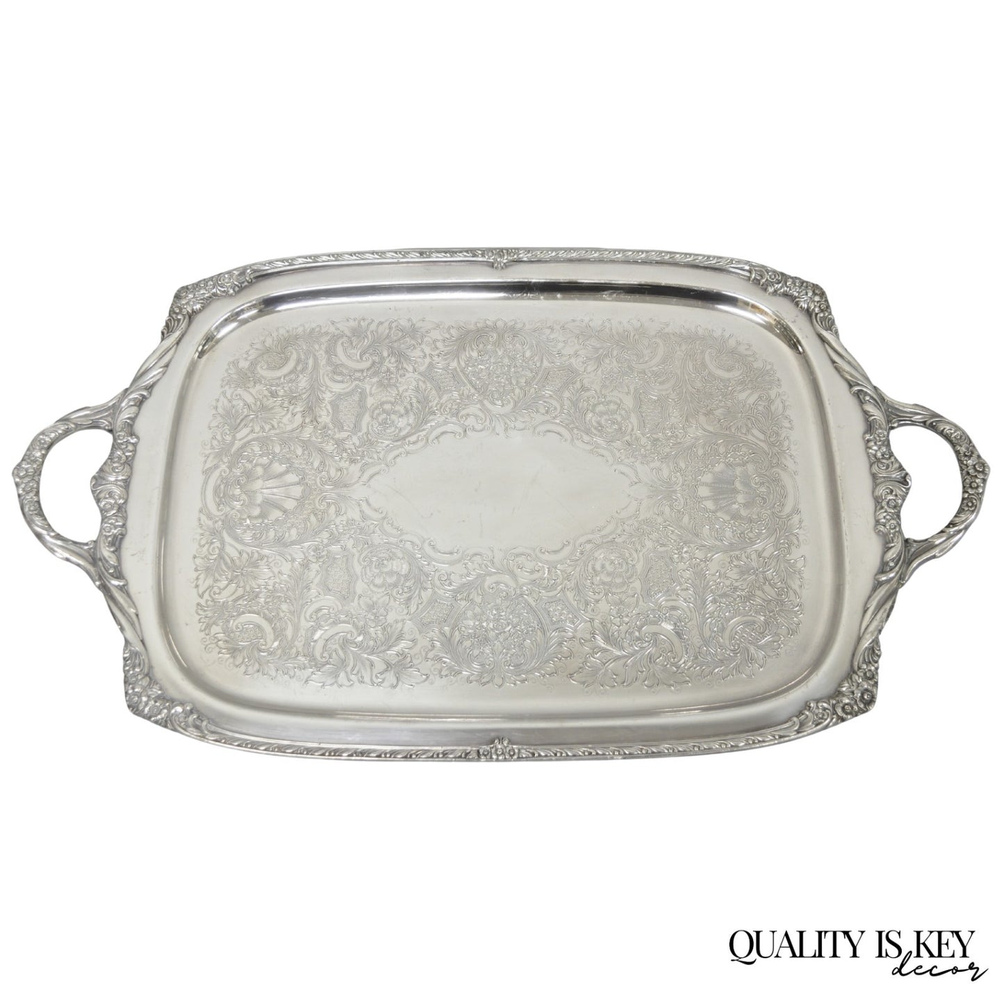 Vintage Rogers Bros. 1847 Heritage 9498 Silver Plated Serving Platter Bar Tray