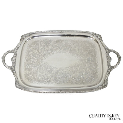 Vintage Rogers Bros. 1847 Heritage 9498 Silver Plated Serving Platter Bar Tray