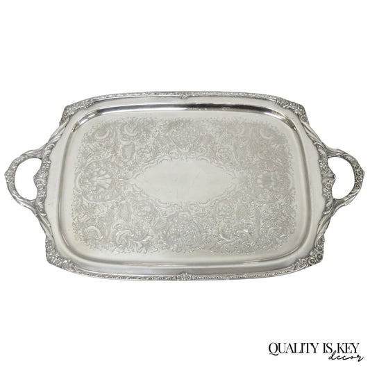 Vintage Rogers Bros. 1847 Heritage 9498 Silver Plated Serving Platter Bar Tray