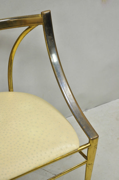 Vintage Italian Hollywood Regency Sculptural Brass Chiavari Style Accent Chair